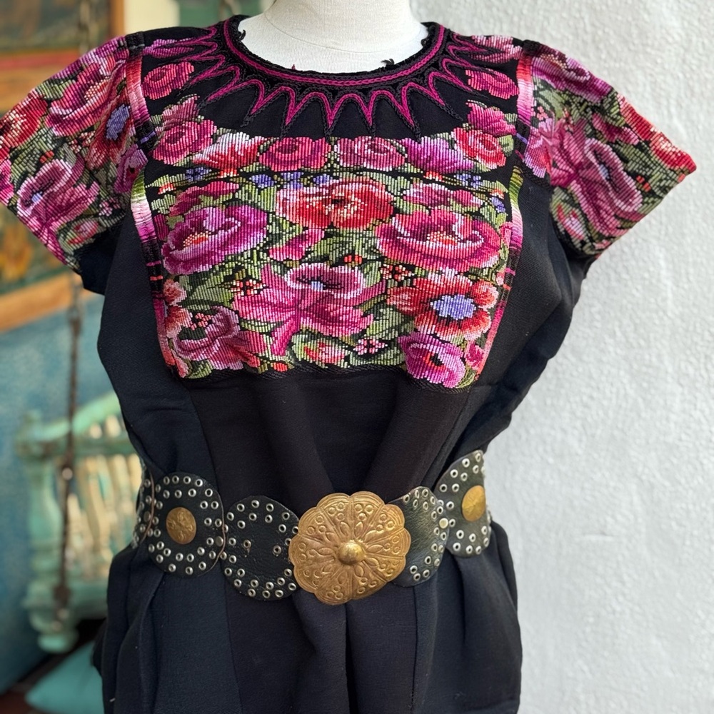 Floral Embroidered Huipil